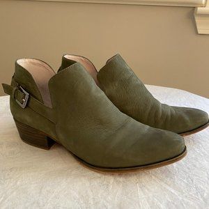 Green Suede Booties Size 9M